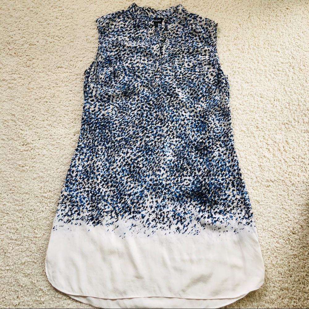 Bebe silk midi houndstooth sleeveless dress Size M